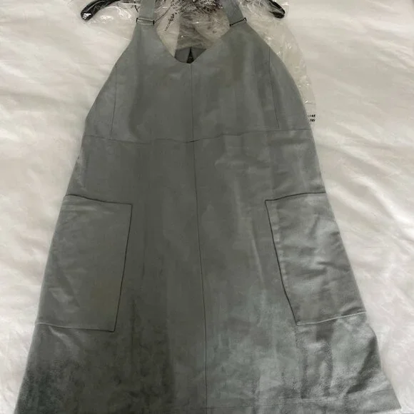 NWT BCBG Maxazria Abbott Grey Faux-Suede Dress M - Picture 5 of 6